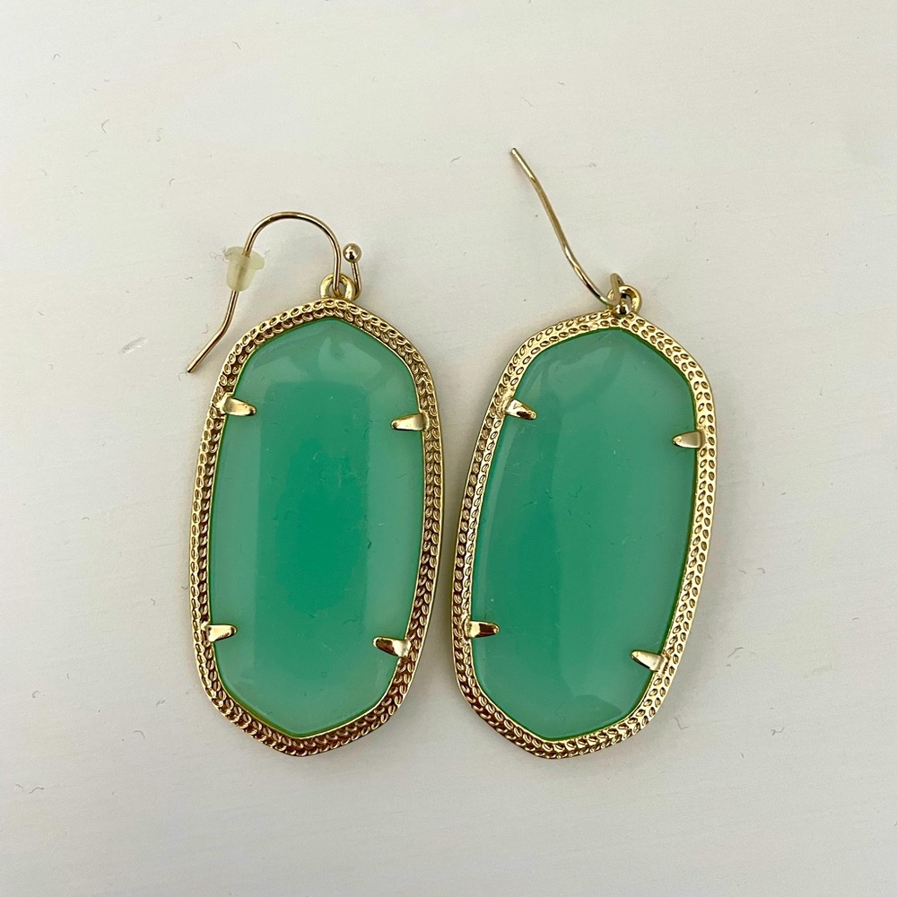 Kendra Scott green drop earrings